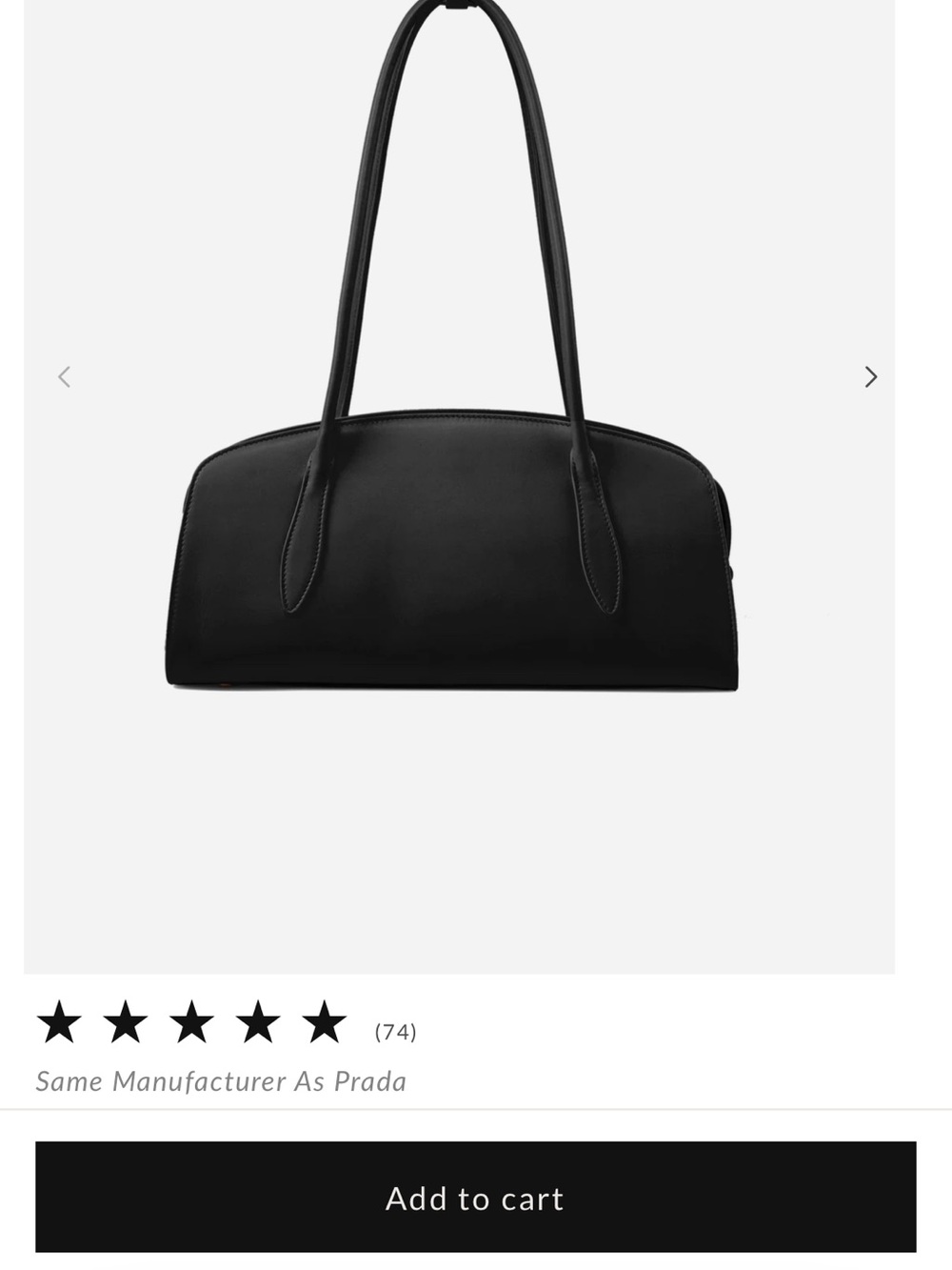 Parisa Wang Gabrielle East-West Shoulder Bag Black NWT